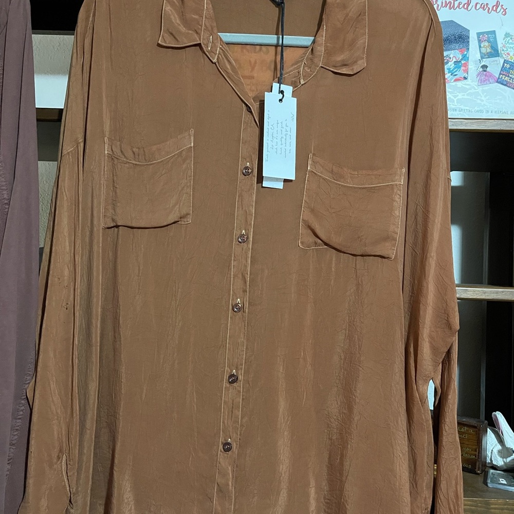**PRICE DROP**Maven West Tan Casual Button-Down Shirt